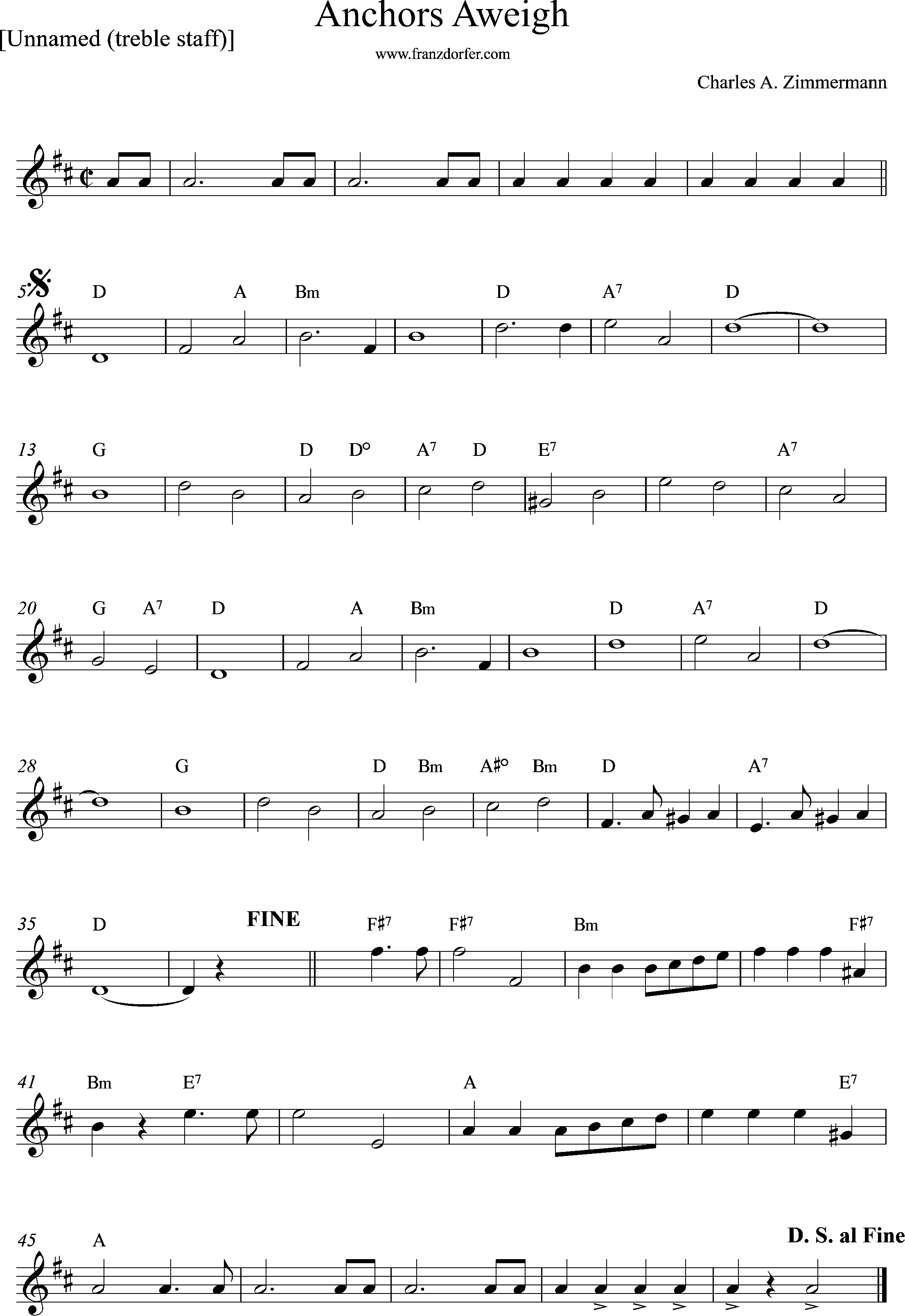 Clarinet Part, sheetmusic, D-Major